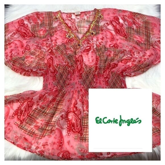 El Corte Ingles XL embroidered sequin Coverup - Picture 1 of 10